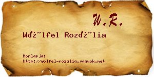 Wölfel Rozália névjegykártya