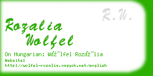 rozalia wolfel business card